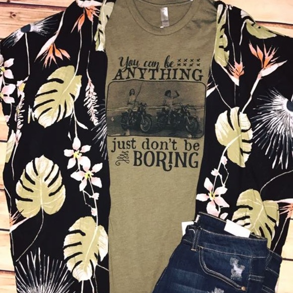 SALE! NWT Umgee Kimono/Cardigan Palm Print - Picture 3 of 7